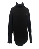 Munai black knitted turtleneck sweater