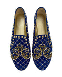 Giuseppe Zanotti blue suede studded loafers