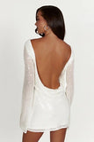 Meshki nala white sequin backless dress