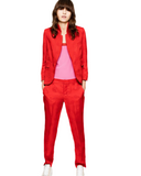 Zadig & Voltaire Red Tonal Embroidered Two Piece Set