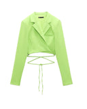 Zara lime cropped blazer