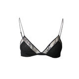 SAINT LAURENT BLACK LACE FLORAL BRA