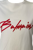 Balmain white tee red logo print