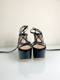 Jimmy Choo black lace Wedges