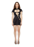 GUIZIO Open Tie Mini Dress