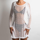 Woolnet white knit dress