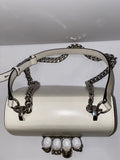 ALEXANDER MCQUEEN Jeweled Mini Satchel Bag in Ivory