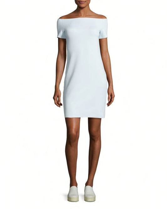 Helmut Lang off the shoulder ponte shift dress