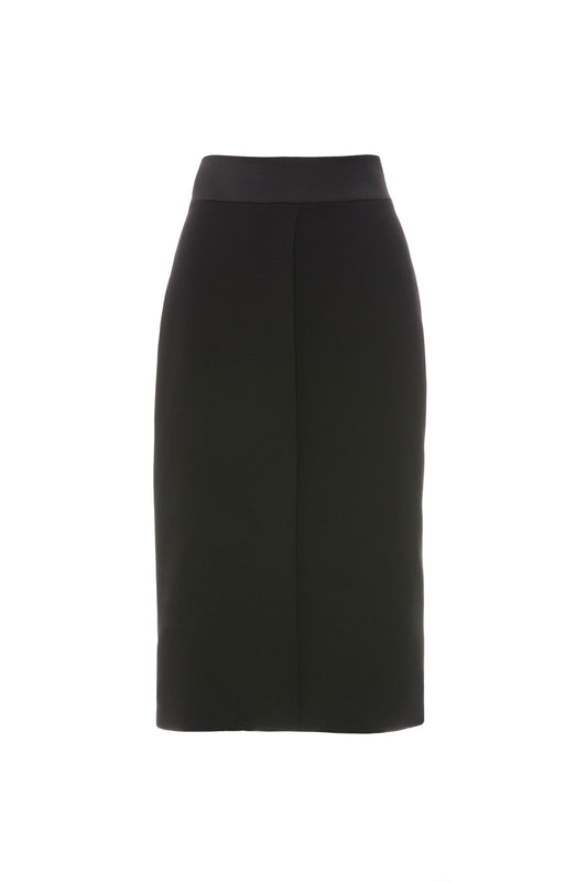 GIZIA Black pencil skirt with a middle slit