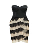 H&M black and nude corset dress