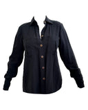 Manera Odevatca black button up top