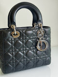 Dior Black Cannage Leather Medium Lady Dior Bag