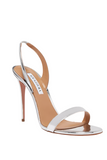 AQUAZZURA So Nude 105mm Heel Sandals in Laminated Leather