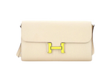 Like New Hermes Constance to go wallet Craie Nate Epsom with yellow buck