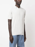 Brunello Cucinelli ribbed-trim off white polo shirt