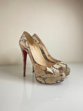 Christian Louboutin lady peep python heels