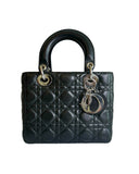 Dior Black Cannage Leather Medium Lady Dior Bag