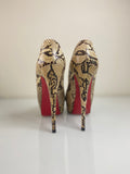 Christian Louboutin lady peep python heels