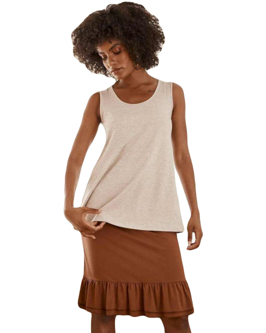 Lou Lou Brown Midi Frill Skirt