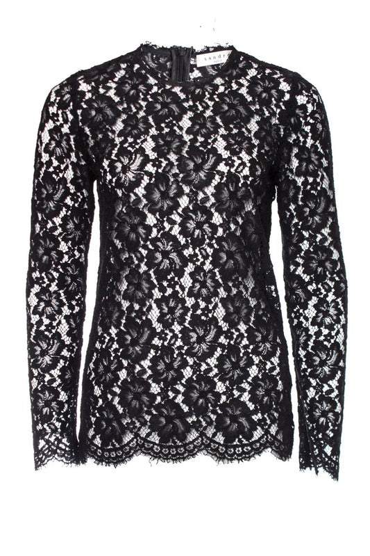 Sandro black laced blouse