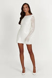 Meshki nala white sequin backless dress