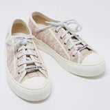 Dior Pink/White Oblique Embroidered Fabric Walk'n'Dior Sneakers