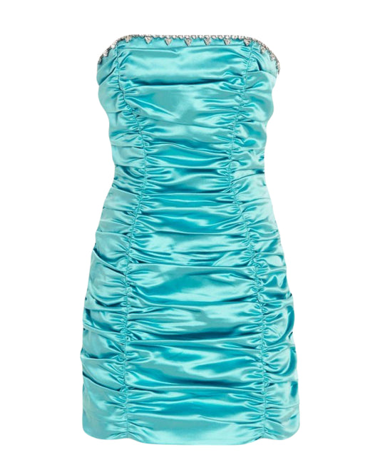 AREA Crystal pleated dress