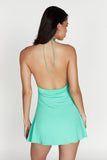 Meshki Kehlani Mint Halter Mini Dress