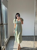 Exquise Green floral long Dress