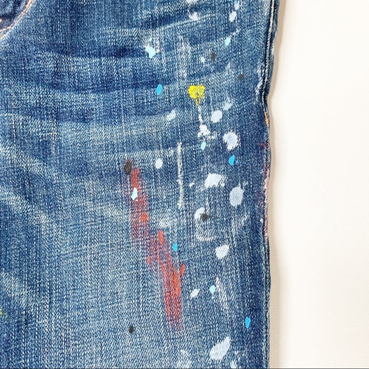 Current Elliot paint splatter jeans