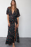 Stillwater green cheetah print maxi dress