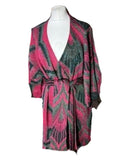 CIRCUS HOTEL PINK/TEALE /MULTI WRAP LUREX DRESS