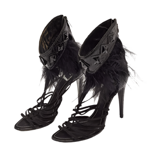 Dior Black feather sandals