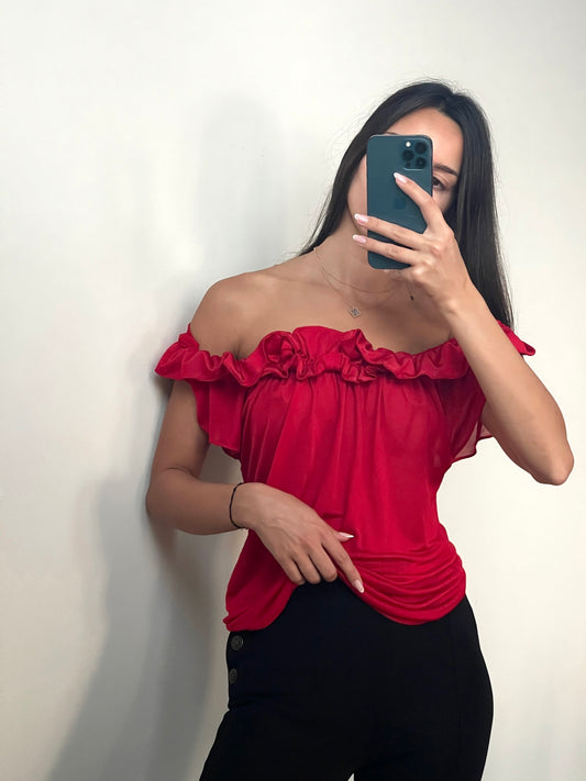 Christian Dior Red silk top