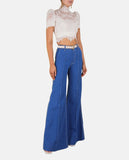 Zimmerman high tide embroidered lace crop top