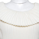 Chanel Cream Rib Knit Raffle Dress