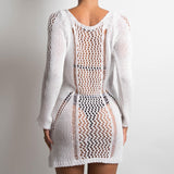 Woolnet white knit dress