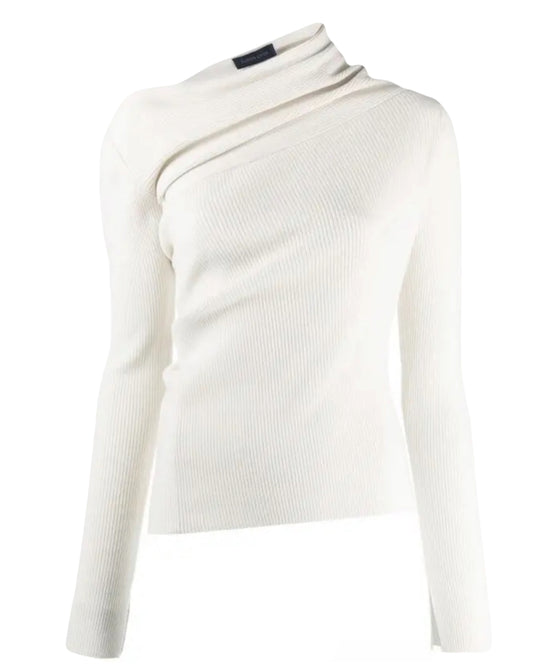 EUDON CHOI Asyetric-Neck Knitted Sweater