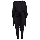 Stella McCartney black creoe loose fit belted jumpsuit