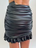 Limelight black leather skirt