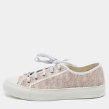 Dior Pink/White Oblique Embroidered Fabric Walk'n'Dior Sneakers