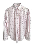 Balenciaga pink logo button up shirt