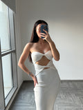 Meshki white knit tube Dress