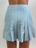 Revolve blue leather skirt