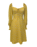 Manera Odevatca yellow floral Dress