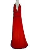 Balenciaga red halter evening long dress