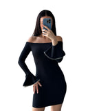 River island black off shoulder Dress