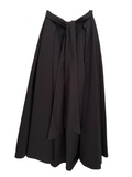 Gizia Black Long Satin Skirt