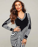 Balmain Jacquard Long Sleeve Mini Dress