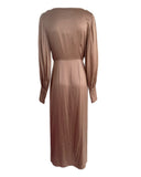 K. Rutman satin rose gold long dress